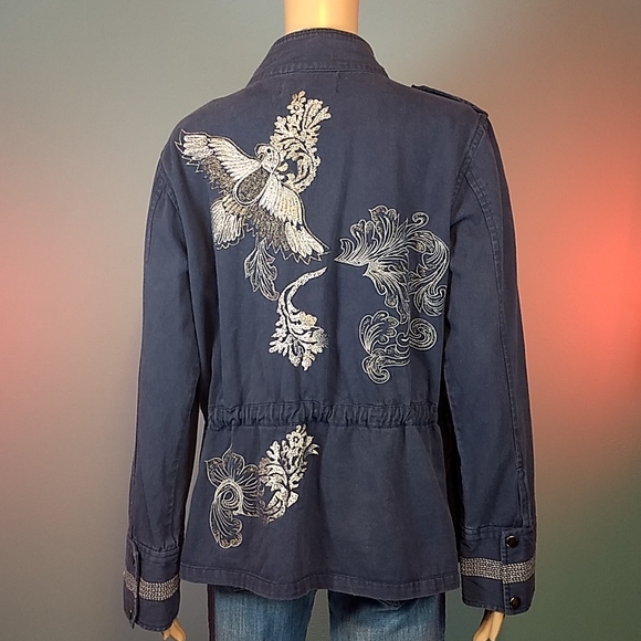 Sheryl Crow embroidered military style jacket Sz L - Picture 5 of 17